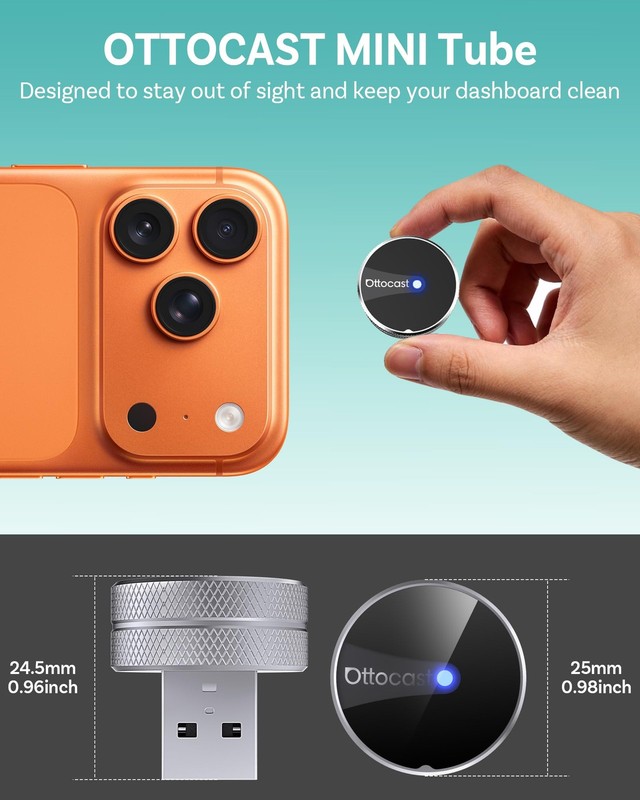 Mini Tube 2026 Wireless CarPlay & Android Auto Adapter, Ultra-Fast Auto Recon... gallery