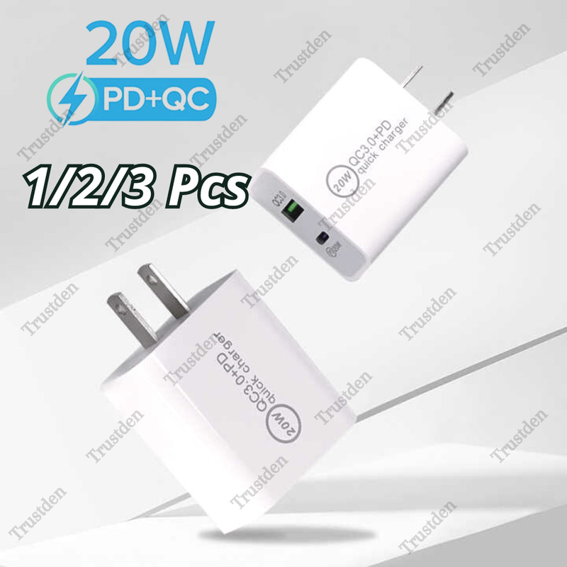 For Android iPhone iPad QC 3.0 PD 20W USB Type C Fast Charger Power Adapter Cube