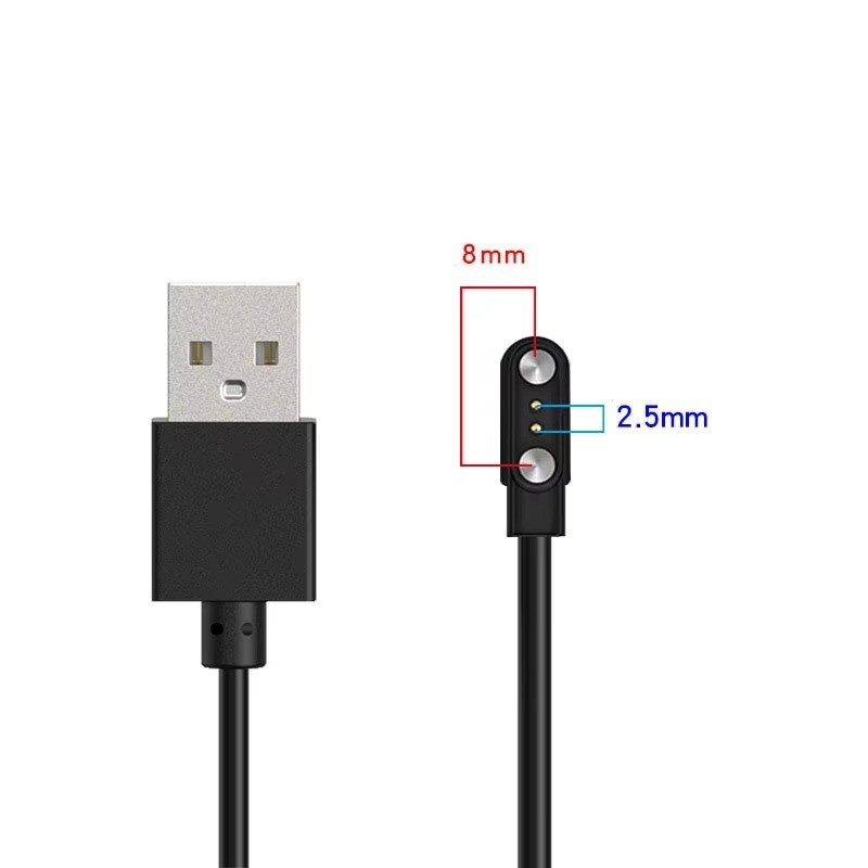 2-Pin Universal USB Data Charging Cable Magnetic Charger For Smart Watch 2.84mm