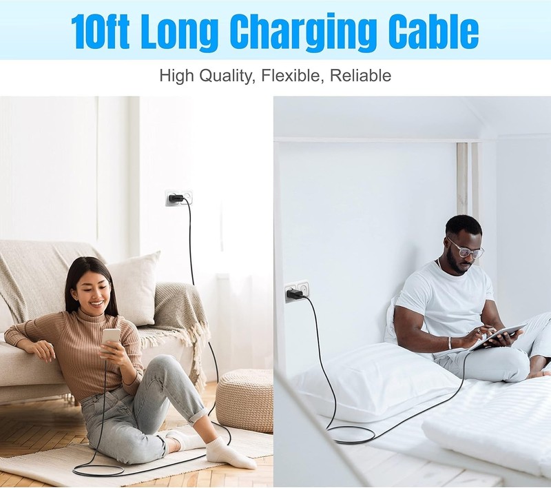 4-Pack 10ft USB-C to USB-C Fast Charging Cables (100W/5A) – Durable & Flexibl... gallery