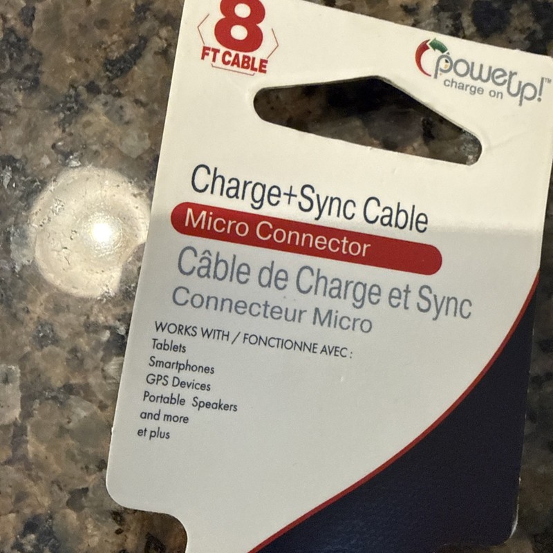8ft PowerUp USB Cable, Type C Connector to USB A