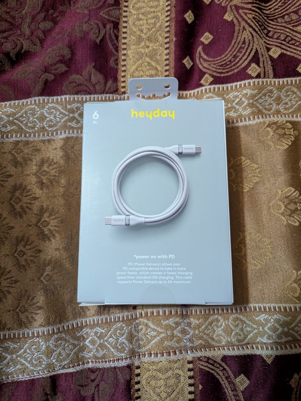 6' USB-C to USB-C Fast Charging Cable - Heyday™ White Clay: Male-to-Male gallery