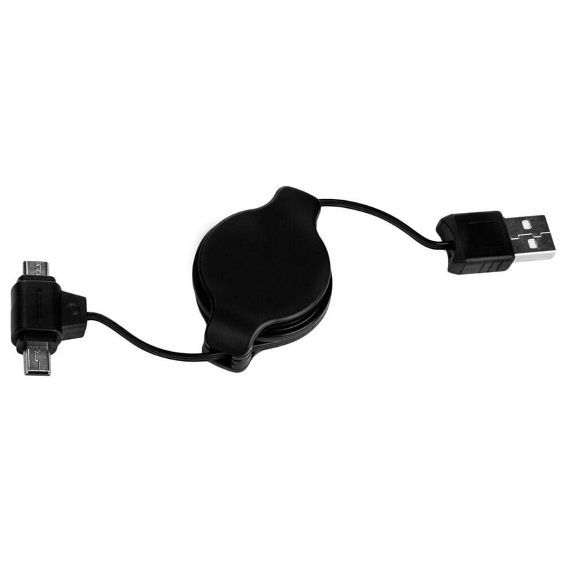 Black Retractable Dual-Tip Micro and Mini USB Cable Charging Sync Data Cable gallery