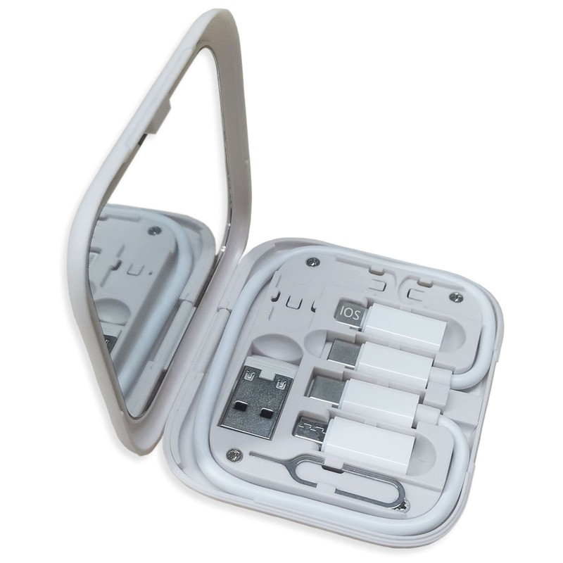 6-in-1 USB-C Fast Charging Cable Kit with Mirror Phone Stand, 60W PD Charging gallery