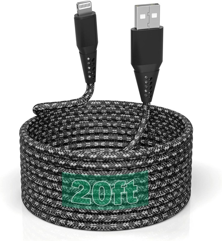 iPhone Charger Cord 20FT/6M [Apple MFi Certified] Lightning Cable Extra Long iPh