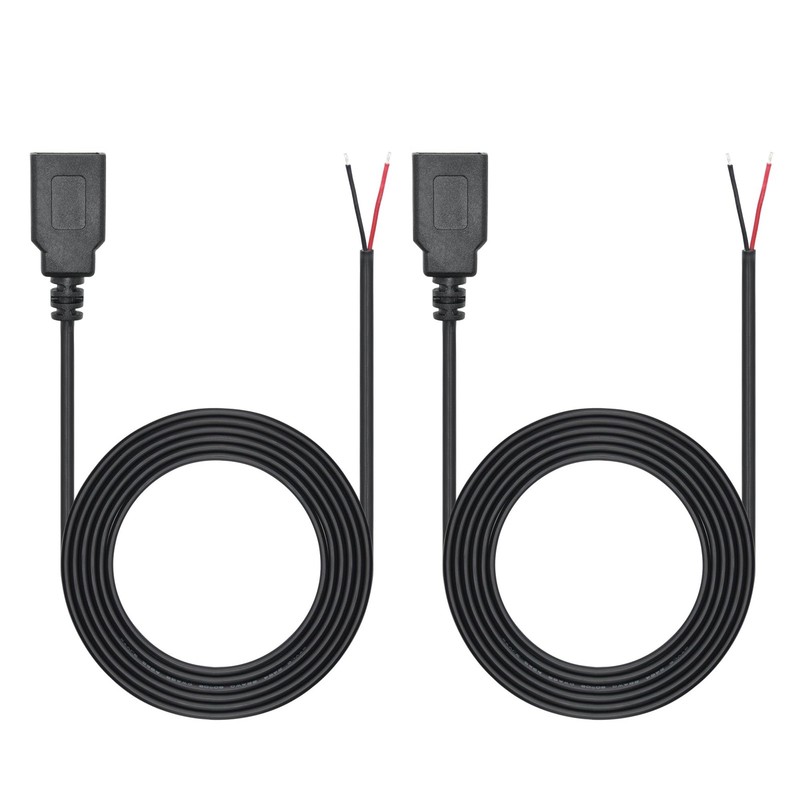 Maixbomr 6FT USB A Female Plug 2 Pin Bare Wire, USB 2.0 A Female Pigtail Open…