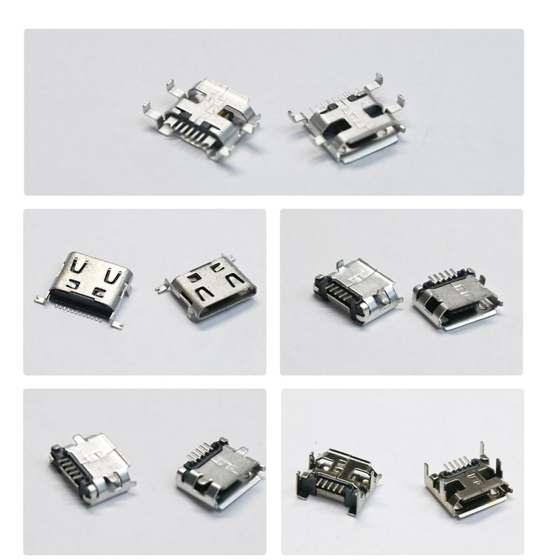 100 Pcs 10 Types Micro USB Female Connector Set, 5-Pin Micro USB Ports for Re... gallery