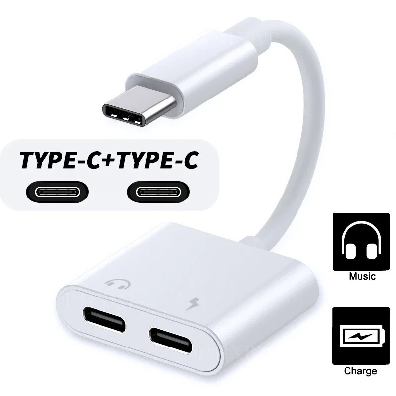 USB Type C to 3.5mm Aux Audio Jack Adapter 2-in-1 Charging Cable Cord Splitter gallery