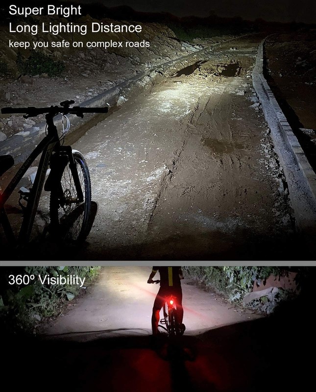 6400mAh Bike Lights for Night Riding, USB C Rechargeable Bicycle Headlight an... gallery