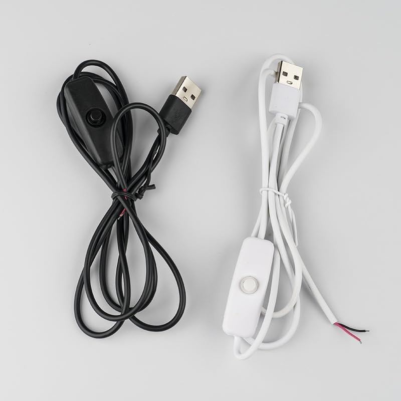 4 Pack USB Extension Cable with Switch On/Off 2 Pin Wire Connector DIY Power ... gallery