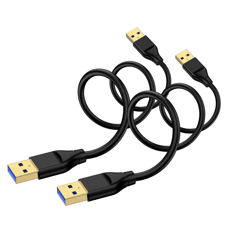 USB To USB Cable 10ft 2 PCS USB 3.0 Male To Male Double End Data Transfer Pro