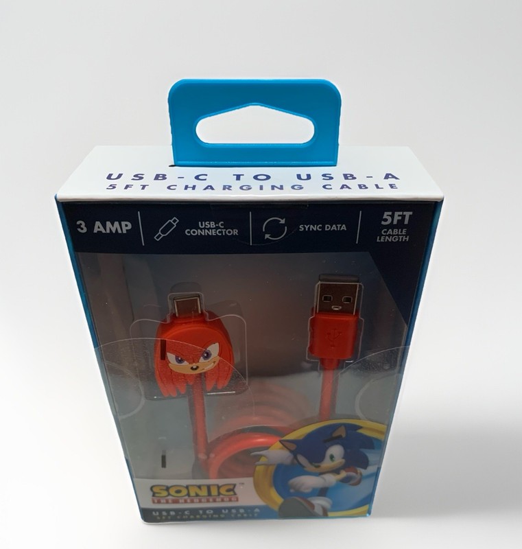 NEW Sonic The Hedgehog KNUCKLES USB-A to USB-C 5ft Charging Cable gallery