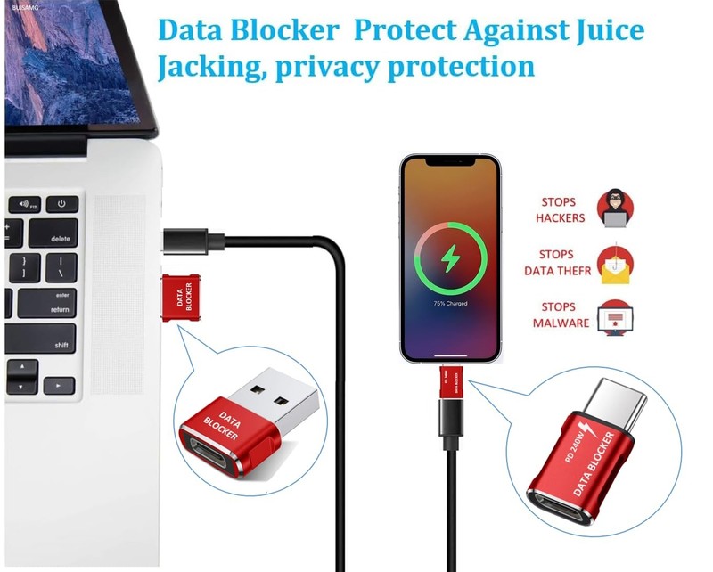 Data Blocker, USB A & USB C Data Blocker for Any USB C Mobile Quick Charge, P... gallery