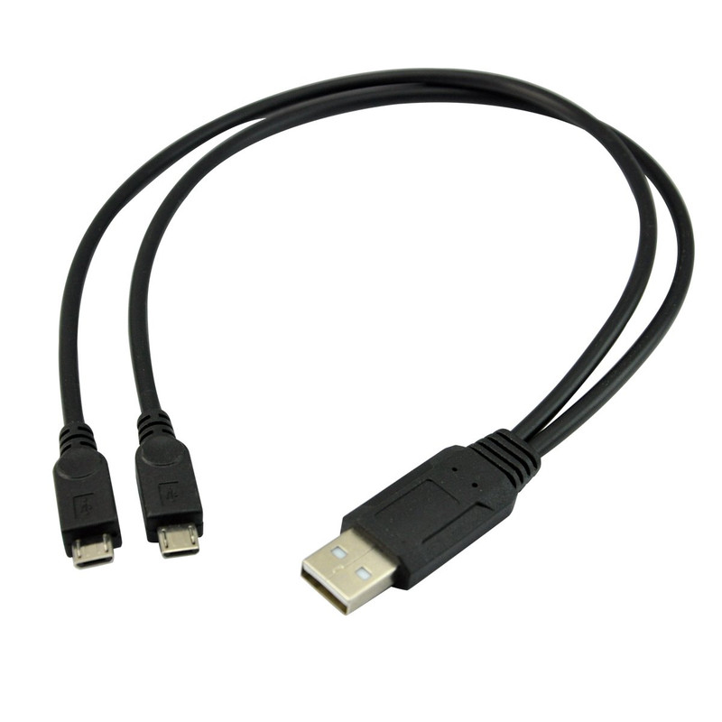 Dual Micro USB Splitter Charge Cable Power up to Two Micro USB Devices at Once f