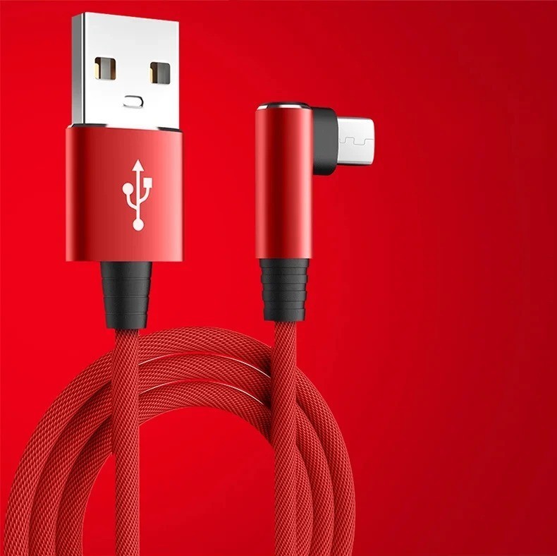 5A USB C Fast Charging Cable 90 Degree Elbow Type C Nylon Samsung Xiaomi