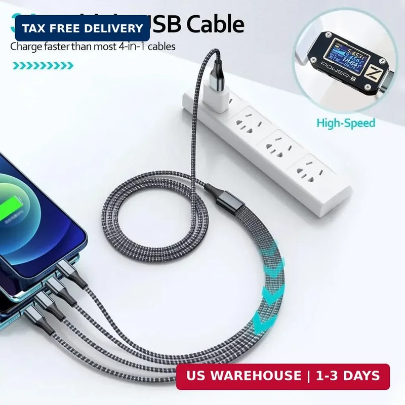 Puxnoin Multi Charging Cable 6FT 2Pack Multi Charger Cable 4 in 1 Universal Mult gallery