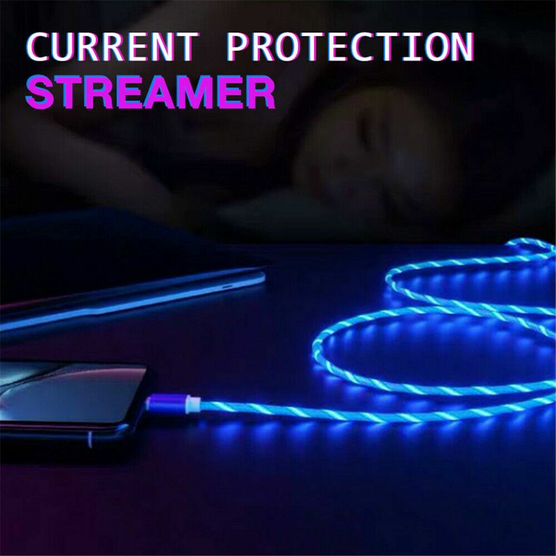 LED Light Up Charging Charger Cable USB Cord Android Type C Phone For Samsung gallery