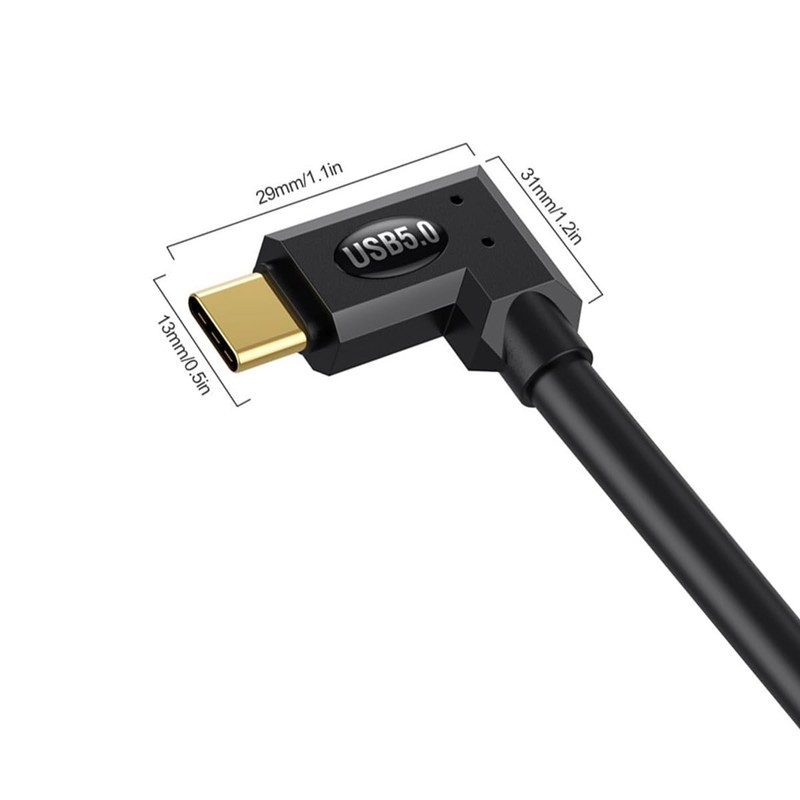 USB5 Cable 30cm, Right Angle 80Gbps USB C Extension Cord (30cm) gallery