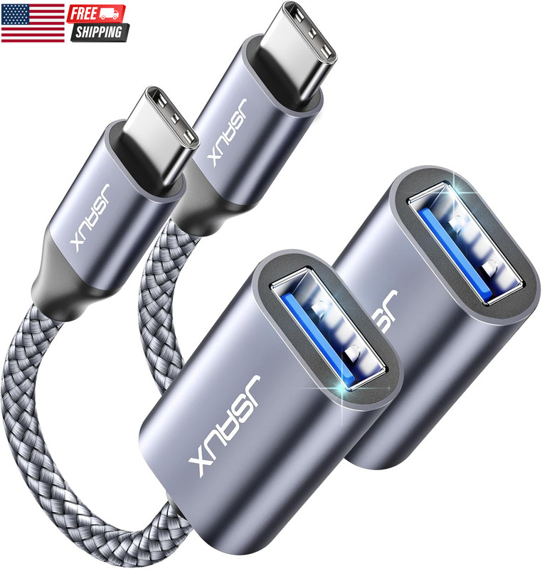 2 Pack USB C to USB 3.0 Adapter USB C Male to USB Female OTG Cable Adapter Compa