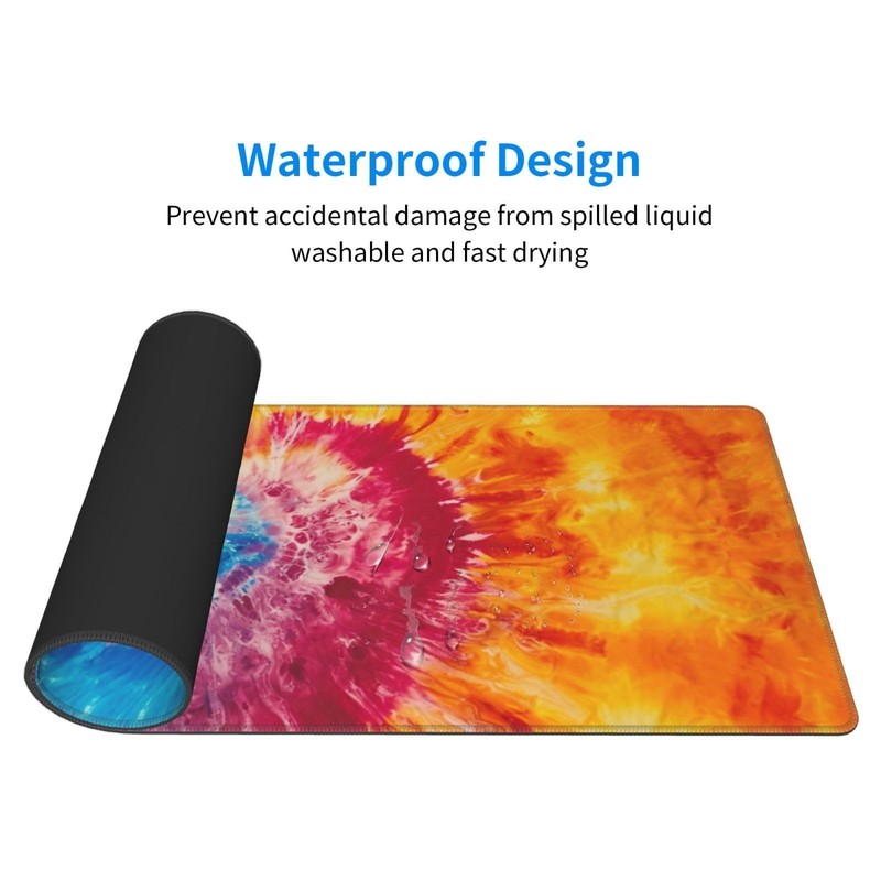 Tie Dye Colorful Gaming Mouse Pad, Large Non-Slip Rubber Base Mousepad XL 31.... gallery