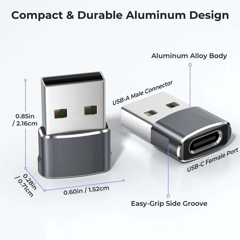 3 Pcs USB To C Adapter USBC Female To USB A Male OTG Connector High Speed gallery