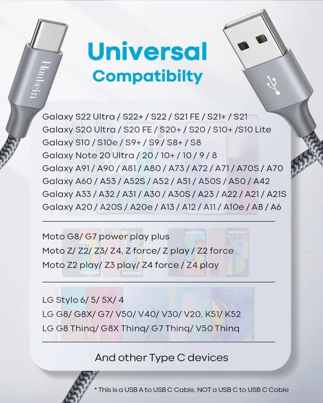 Short USB C Cable 1Ft, 2-Pack USB a to USB C Cable Fast Charging, Short USBC Cha gallery