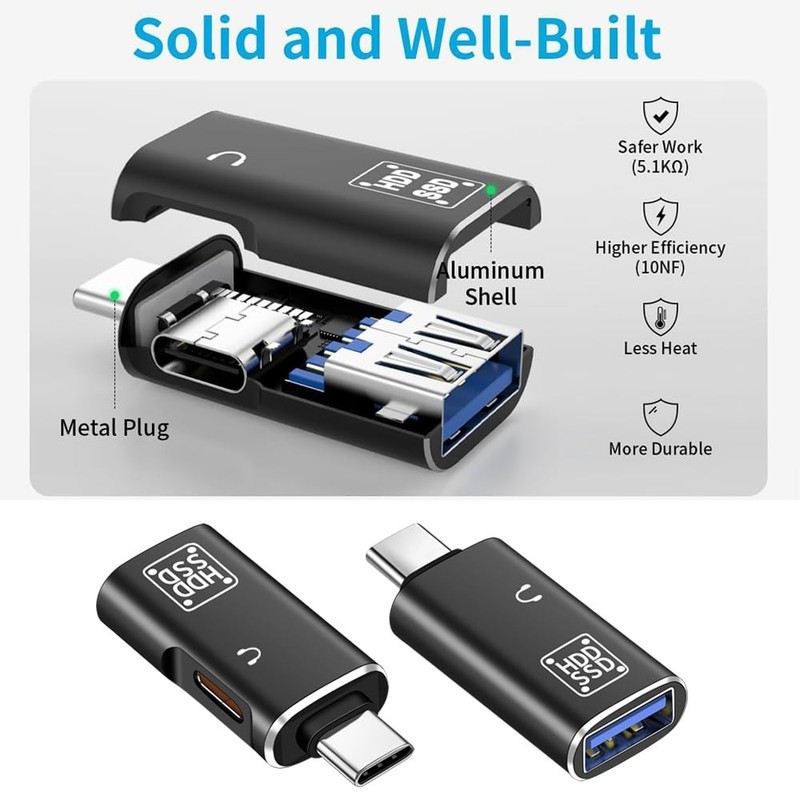 2-in-1 USB to USB Adapter,to USB 3.0 Female OTG Cable Thunderbolt 3 4 5 to US... gallery