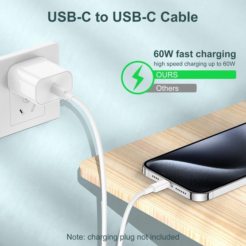 Extra Long USB C to USB C Fast Charging Cable 15ft, Type C to C Charger Cord ... gallery