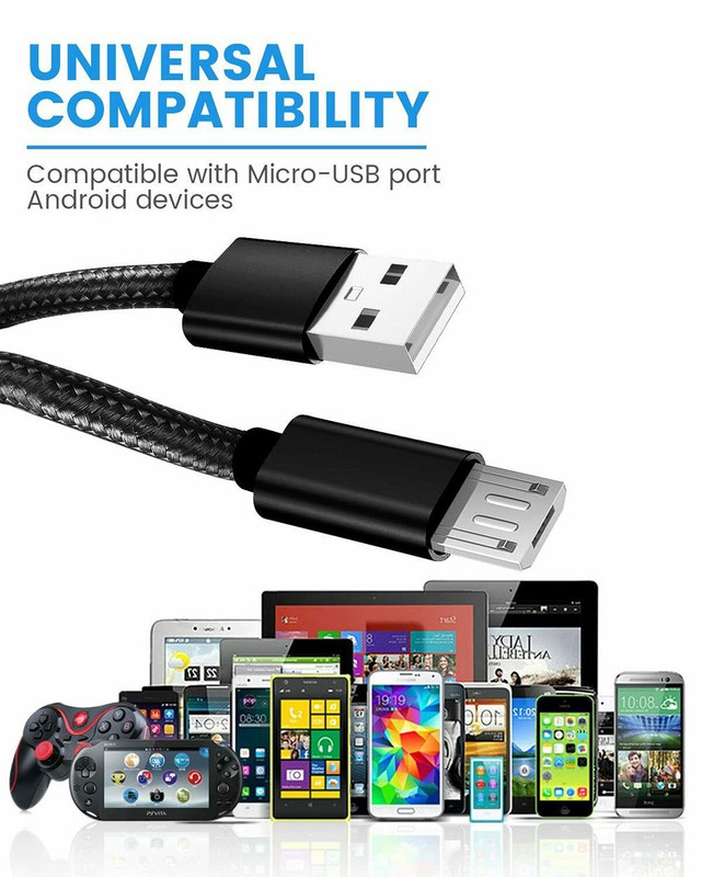 Micro USB Cable 3/6/10Ft Fast Charge Cord For Samsung S7 S6 LG Android Charger gallery