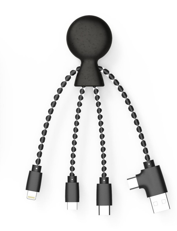 – Mr Bio 4 in 1 Multi USB Cable Octopus Design Black – Universal Recycled Pla…