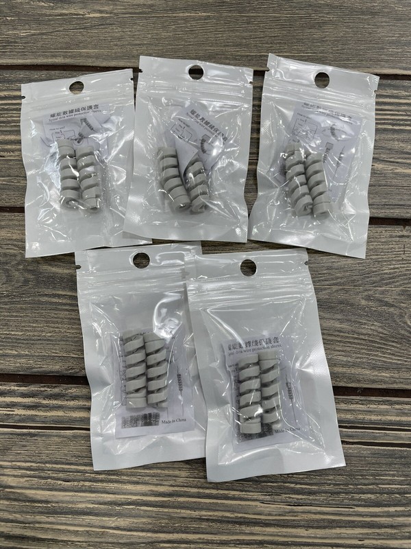Lot of 5 Packs Of 2 Laptop cable Protectors Gray