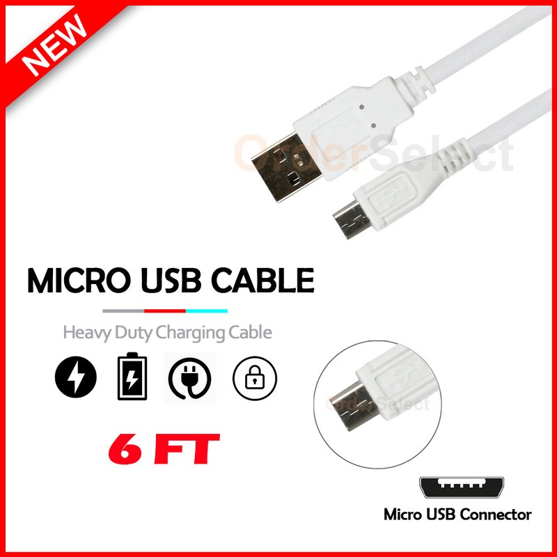 Micro USB 6FT Charger Cable Cord for Android Phone Alcatel 1SE /3X (2020)