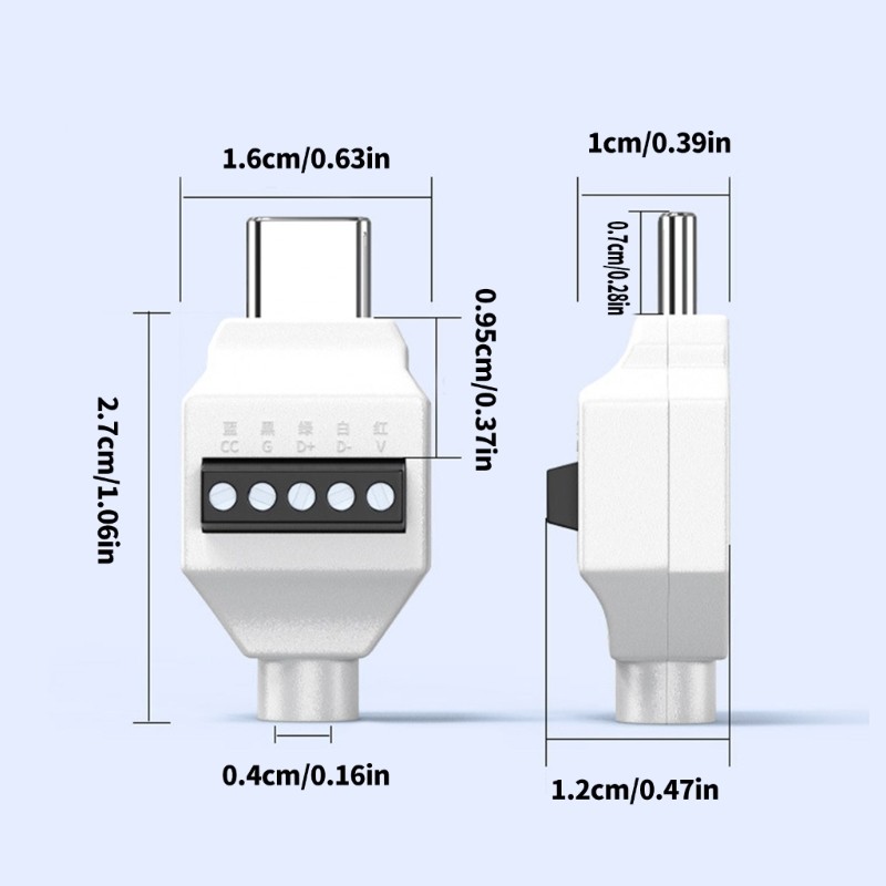 USB C Male to 5Pin/4Pin Crimp Adapter For Fast Wiring No Soldering Required gallery