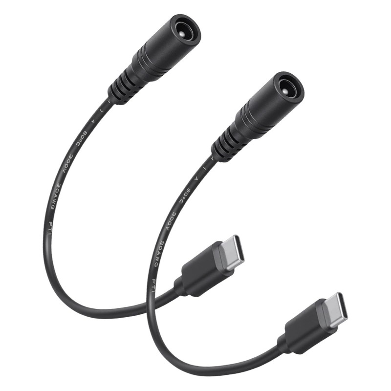 2Pcs 6 Inch DC Female to USB Power Cord USB to DC Adapter, DC5521 Female Plug...
