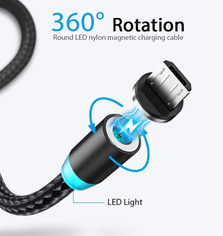 Magnetic Charging Cable 6-Pack [1Ft/3Ft/3Ft/6Ft/6Ft/10Ft], 3 in 1 Nylon Braided gallery