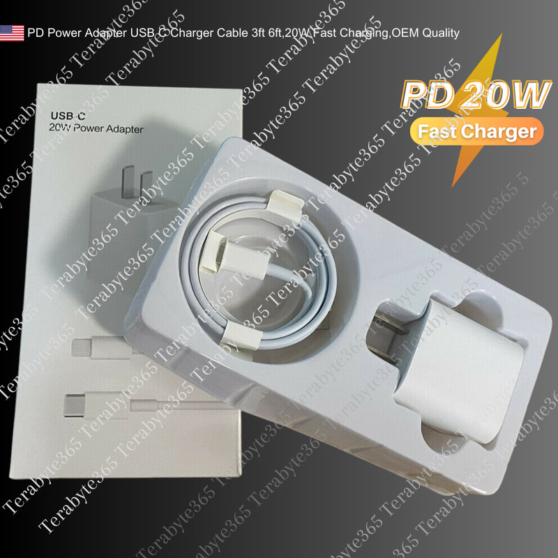20W PD Fast Charger Type C Power Block USB-C To iPhone Cable For iPhone 14 13 11