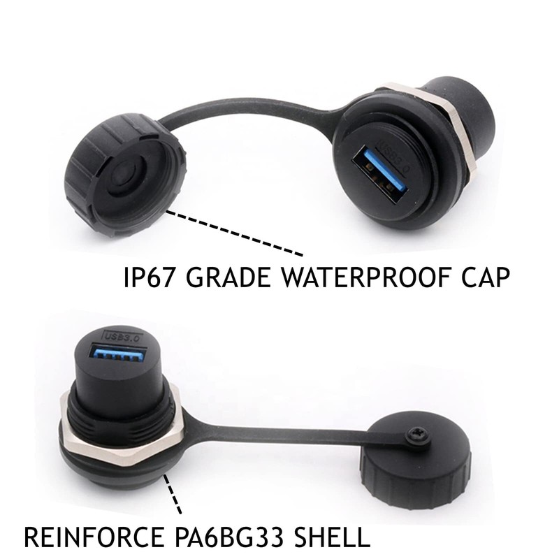 5pcs Usb3.0 Waterproof Connectorindustrial Panel Mount Bulkheadfemale To Female gallery