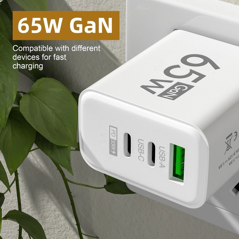 (10 Pack) 65W Charger Block USB C USB A 3-Port Speed Charging Bundle Of 10 Fast gallery