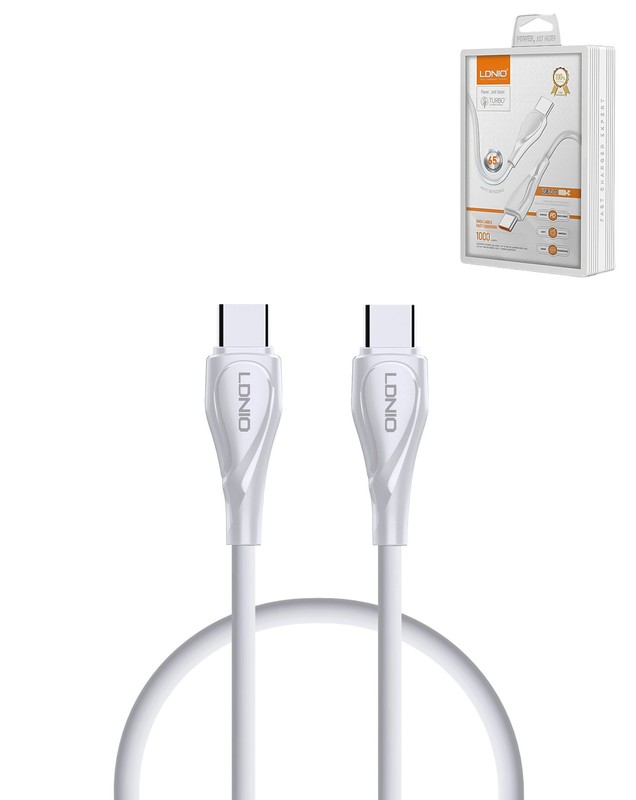 LDNIO LC611C PD USB C-C Fast Charging Data Cable (WHITE) (3ft) (65W)