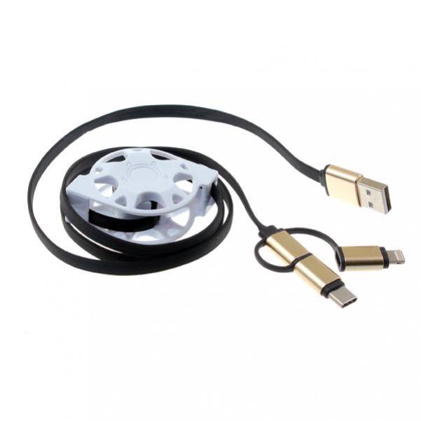 3-IN-1 RETRACTABLE USB CABLE CHARGER POWER WIRE SYNC DATA CORD For CELL PHONES gallery