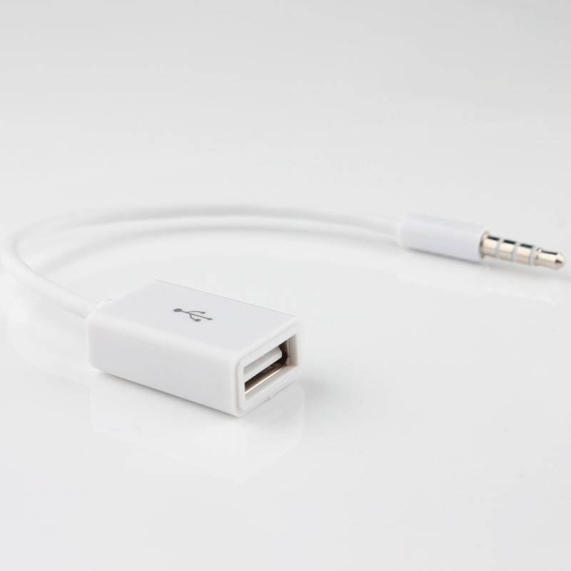AUX Audio Plug Jack 3.5MM Male To USB2.0 Female Converter Cable Cord For Car MP3