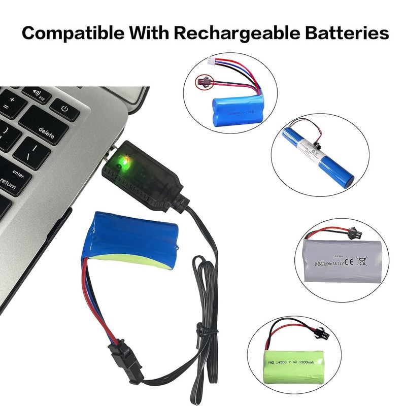 7.4V USB Charging Cable with SM-2PIN Plug - Efficient and Safe for RC Batteries gallery