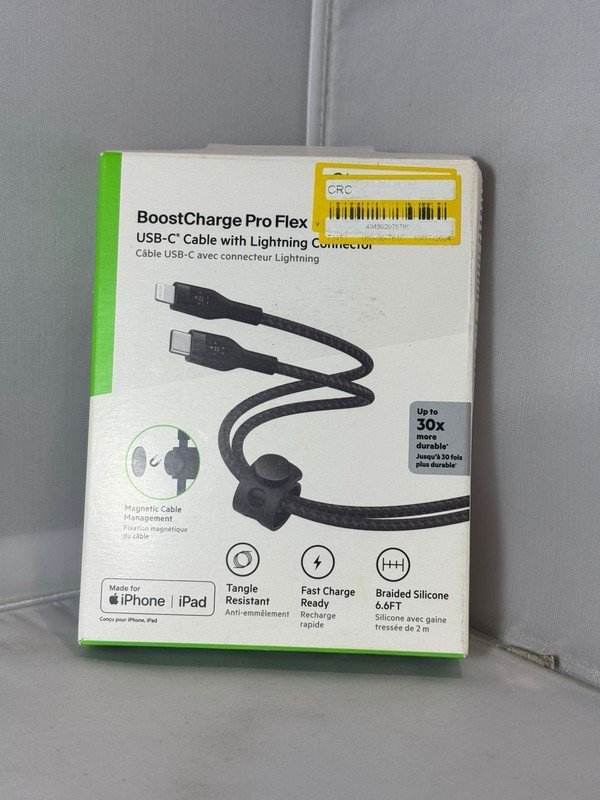 Belkin Boost Charge Pro Flex USB C Cable Lightning Cable MFi-Certified 6.6ft