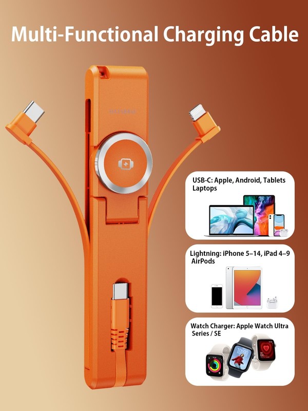 3 in 1 Charging Cable for Travel Essentials, 60W USB to Cable with 12W Lightn... gallery