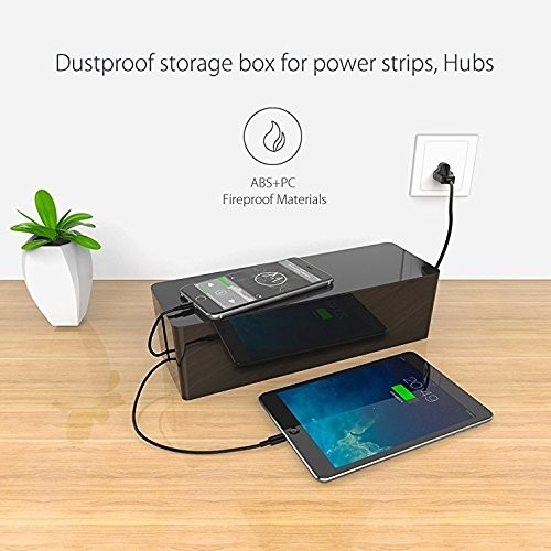 Cable Management Cord Cover Wire Hider Box Concealer Organizer Black gallery