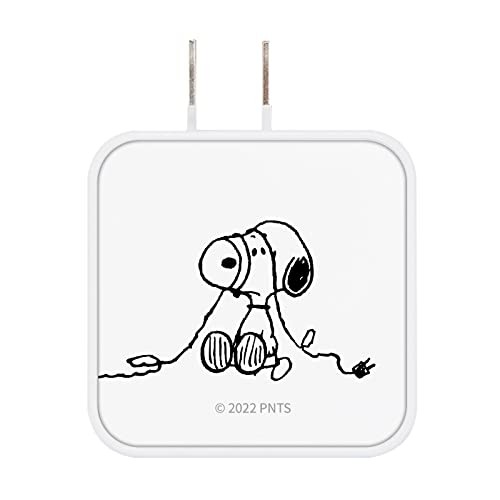 Gourmandise Peanuts USB/USB Type-C AC Adapter, White Snoopy SNG-718A