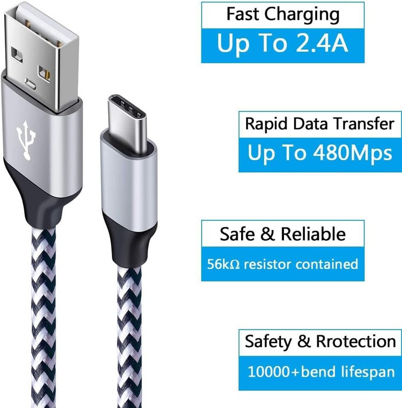 C Charger Cable Fast Charging 5Pack 6Ft Type USB C Cords Phone Charger for Andro gallery