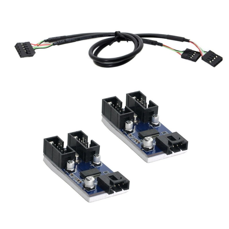 4 Female Extension Cable to 9pin USB 2.0 Header Splitter HUB Connector Adapter gallery