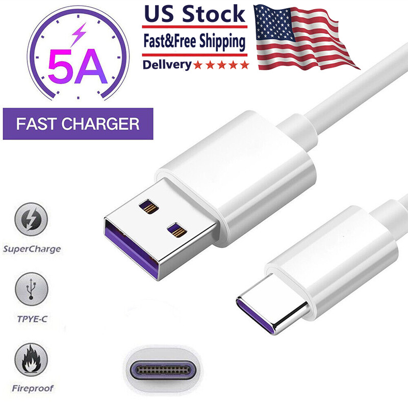5A Fast Charging USB C Cable Phone Charger Data Type C Cable For Samsung HTC LG