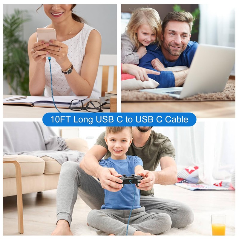 USB to USB iPhone 17 Max Charger Cable 240W 10FT Long USBC Fast Charging Cabl... gallery